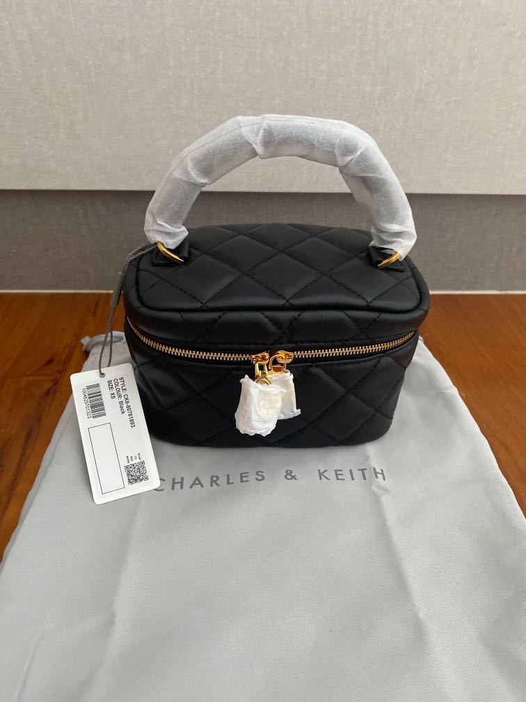 Charles Keith Quilted Two Way Zip Mini Bag Luxury Bags