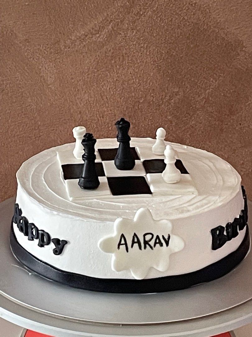 Chess Happy Birthday Cake Topper, Chess Themed Birthday Party Decorations,  Chess Player Lover Party Supplies, Black＆White Glitter : Amazon.ae: Grocery