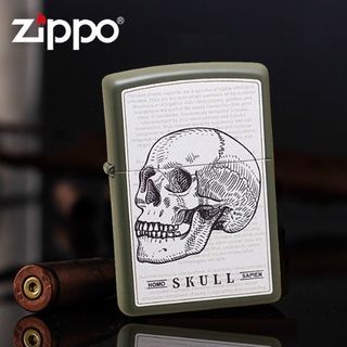 Classic Anatomy Manuscript of the Human Skull Design 49602 Zippo Lighter