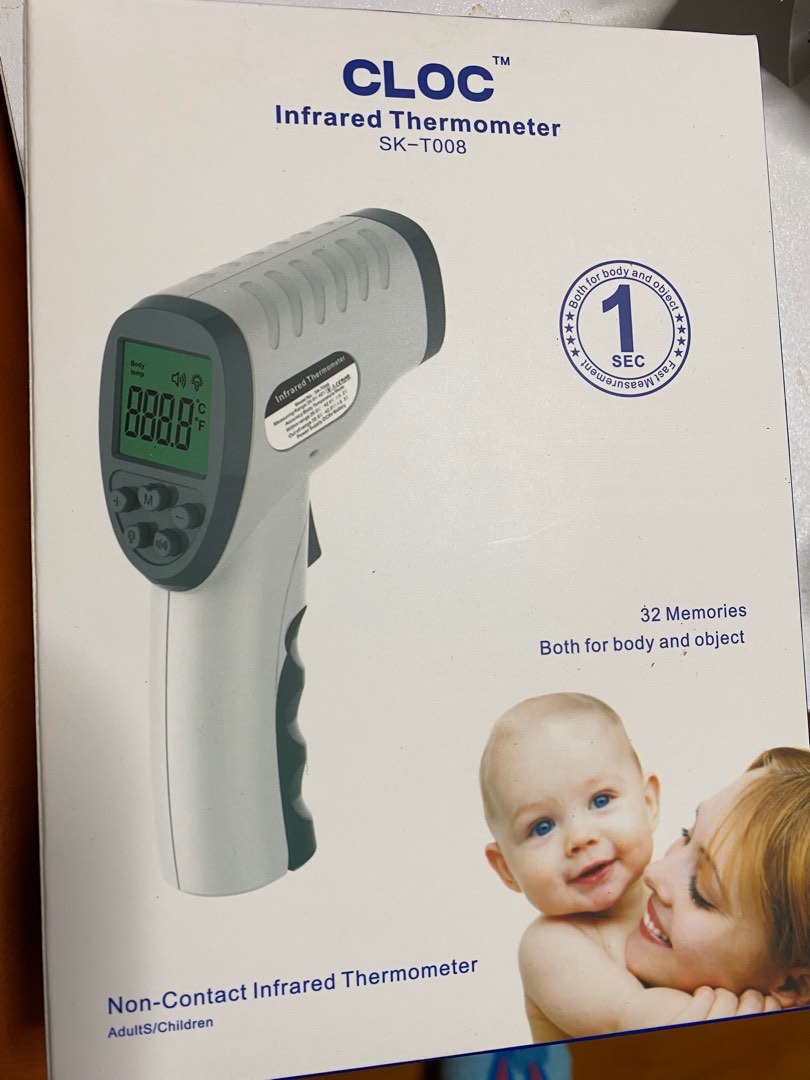 CLOC Infrared Thermometer SKT008, 健康及營養食用品, 溫度計 Carousell
