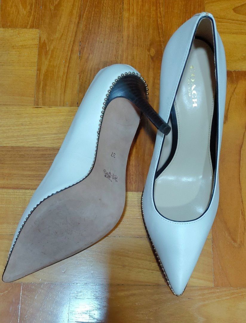 Coach top white heels