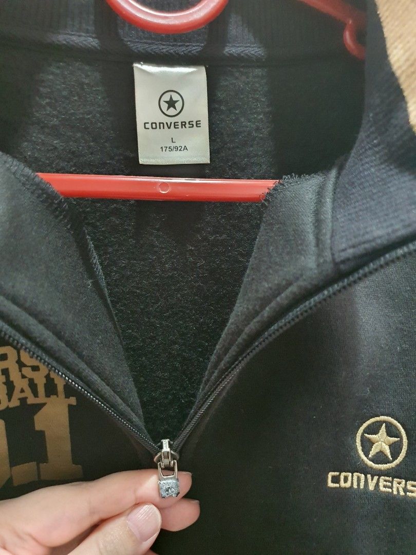 Converse original jaket hoodie bomber Fesyen Pria Pakaian Baju