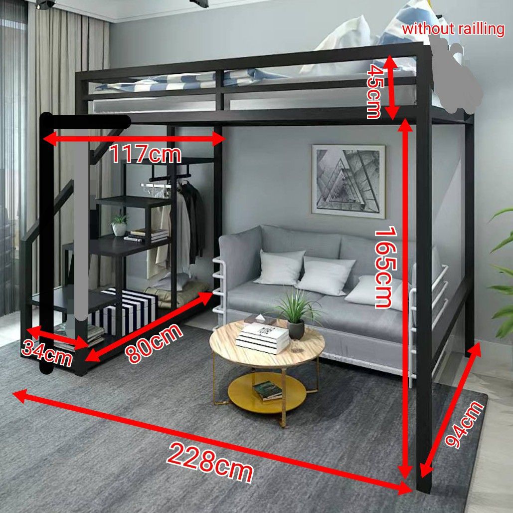 Customize single size bobm shelter loft bed /helper loft bed