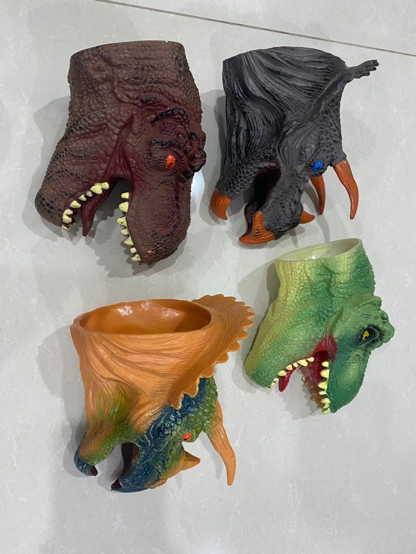 Dinosaurs head hand puppets, Hobbies & Toys, Toys & Games on Carousell
