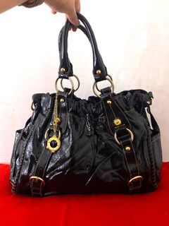 Esquire Black Patent Leather Shoulder / Sling Bag