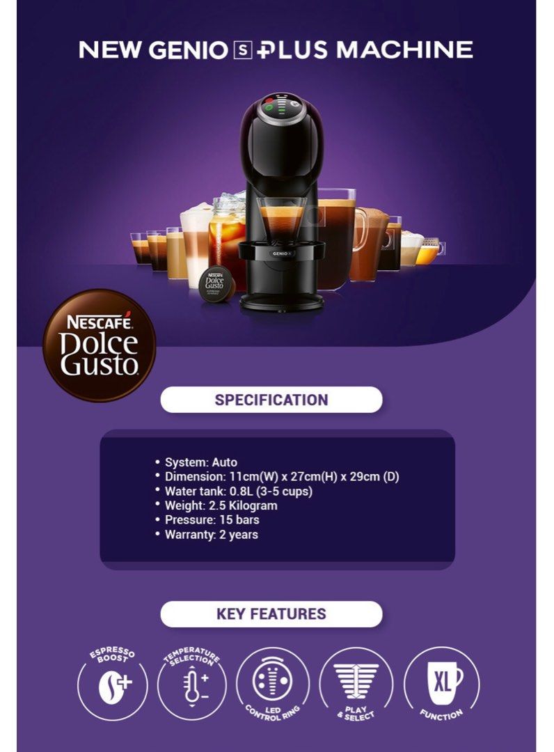 [Exclusive Gift Set] NESCAFE Dolce Gusto BLACK Genio S Plus Coffee