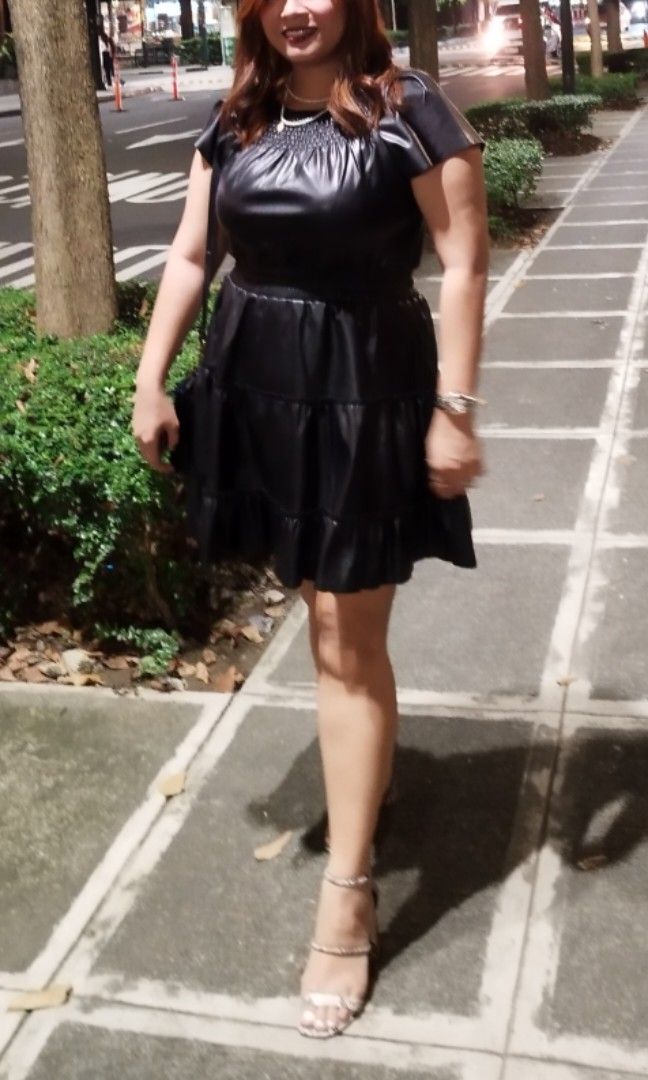 F21 Black stripe long shirt / dress (minor wear) • L main image 0