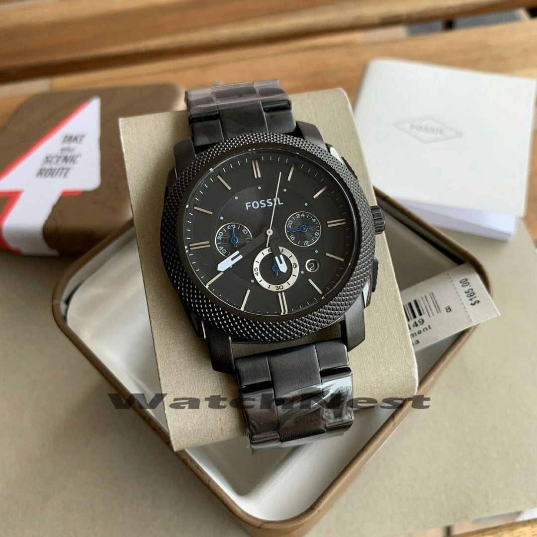 Fossil Original MACHINE CHRONOGRAPH BLACK STAINLESS STEEL WATCH