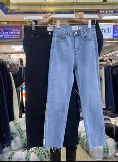 韓國代購-FSY淺藍色煙管褲