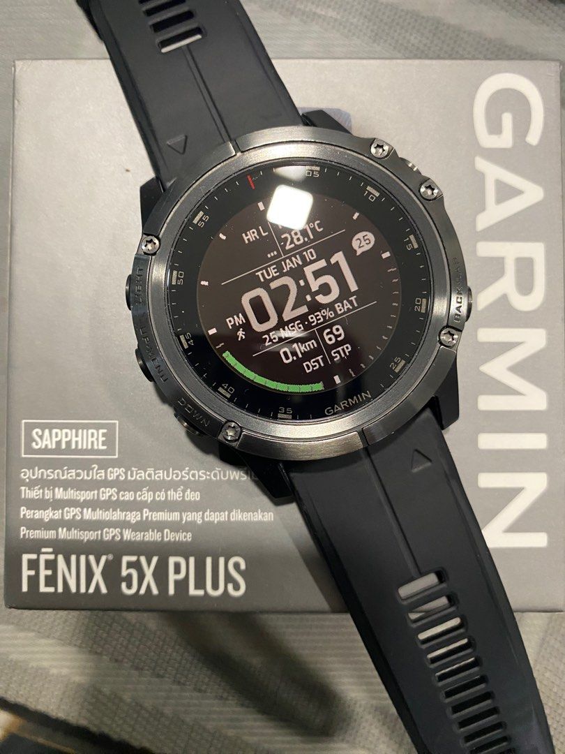 Garmin fenix 5x plus sapphire black hot sale