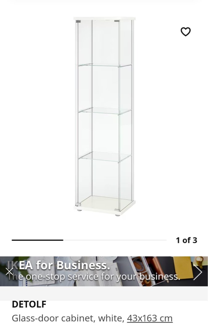 Glass door 43x163cm 4 pcs, Furniture & Home Living, Furniture