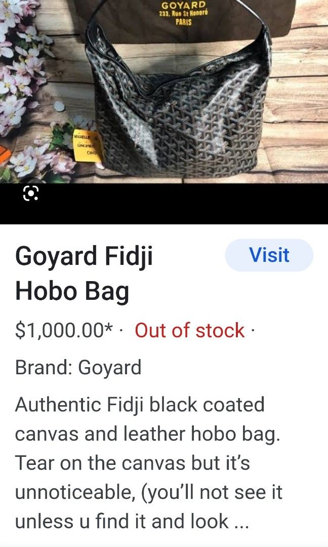 Goyard Fidji Hobo Bag in Blue Goyardine Coated Canvas