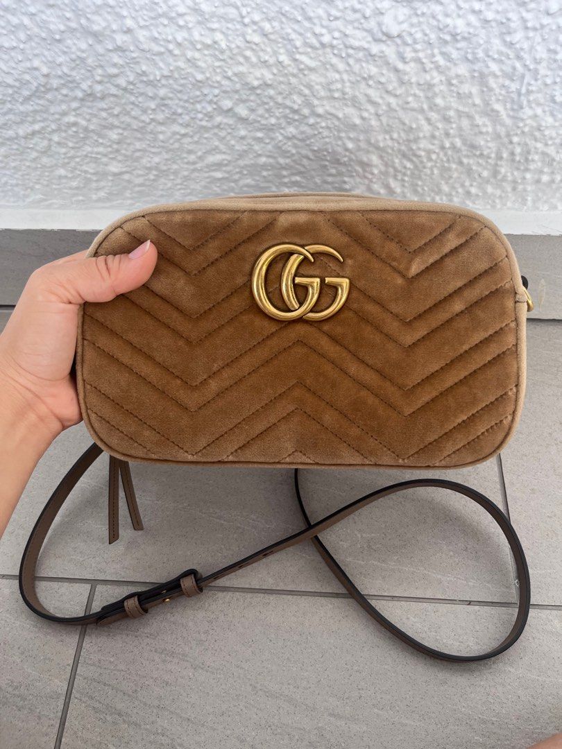 Camera Bag Tan Velvet Gucci Bag Gucci Marmont Taupe Velvet Sales