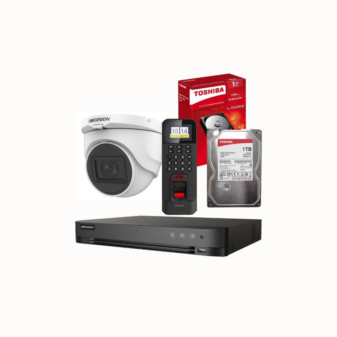 HIKVISION CCTV CAM Analog WiFi Security Camera & Fingerprint Access