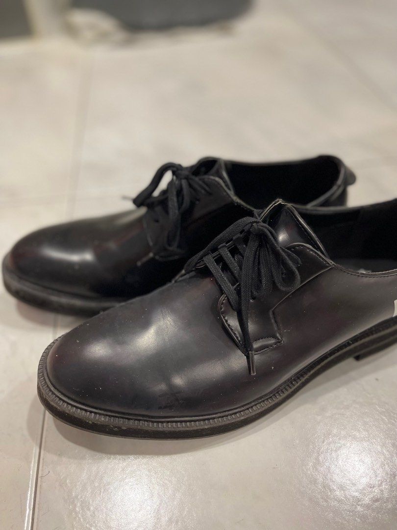 Mens black clearance shiny shoes