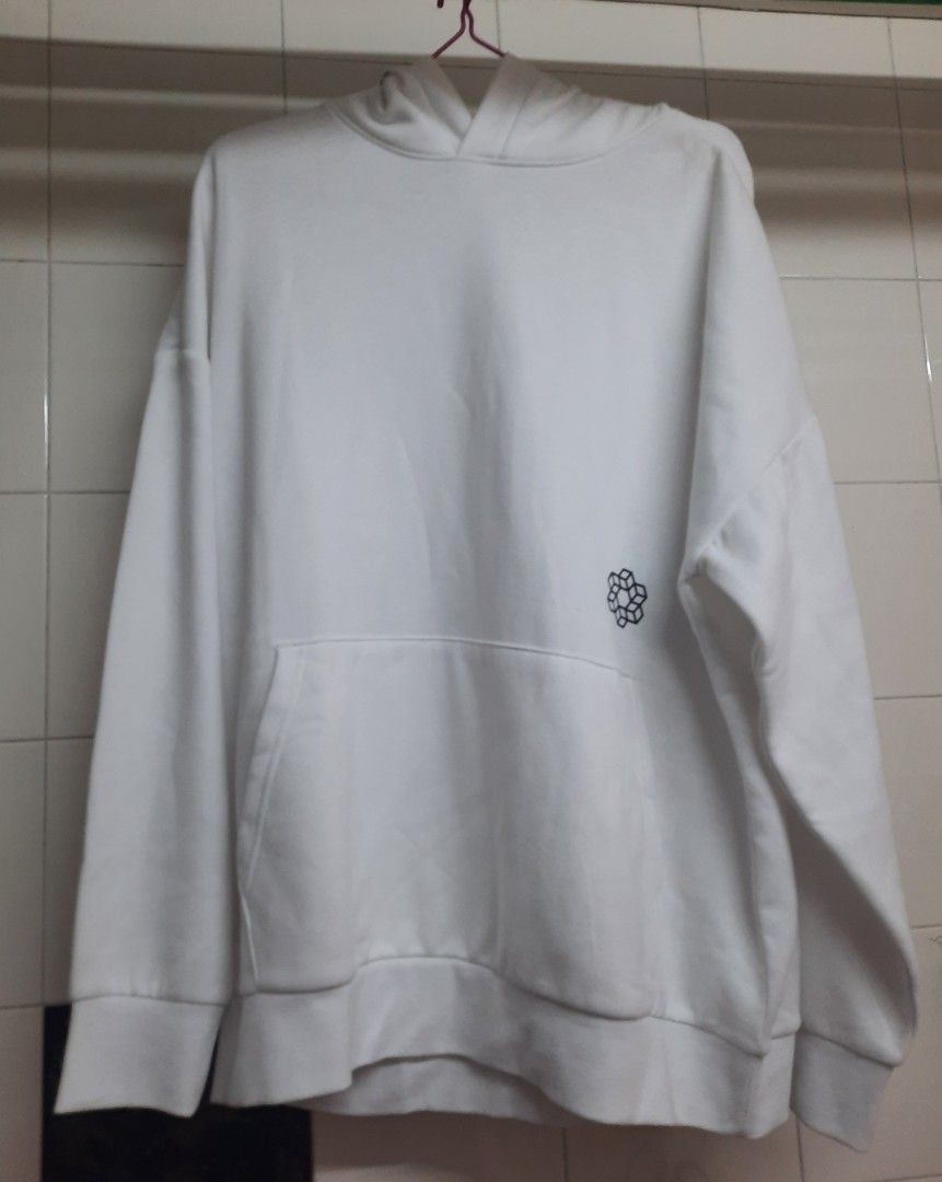 H M Unisex White Hoodie Jacket Men Women Swag Style Smart Zip Dinner CNY S Big Office Cold Sweater White Pullover Sale Cheap New