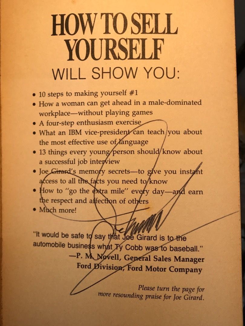 【絕版書】“HOW TO SELL YOURSELF” 作者：JOE GIRARD 行銷 銷售 推銷 推銷 商業, 興趣及遊戲, 書本及雜誌