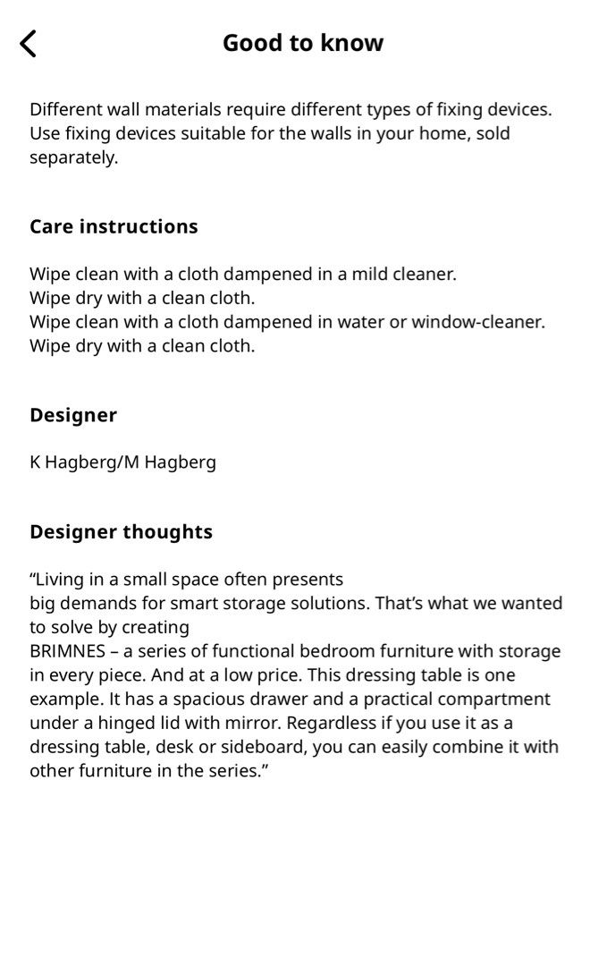 Ikea Brimnes Dressing Table, Black (70x42cm), Furniture & Home Living