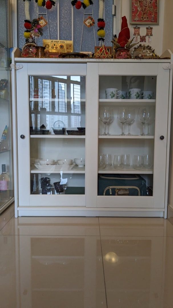Ikea hauga glass online door cabinet