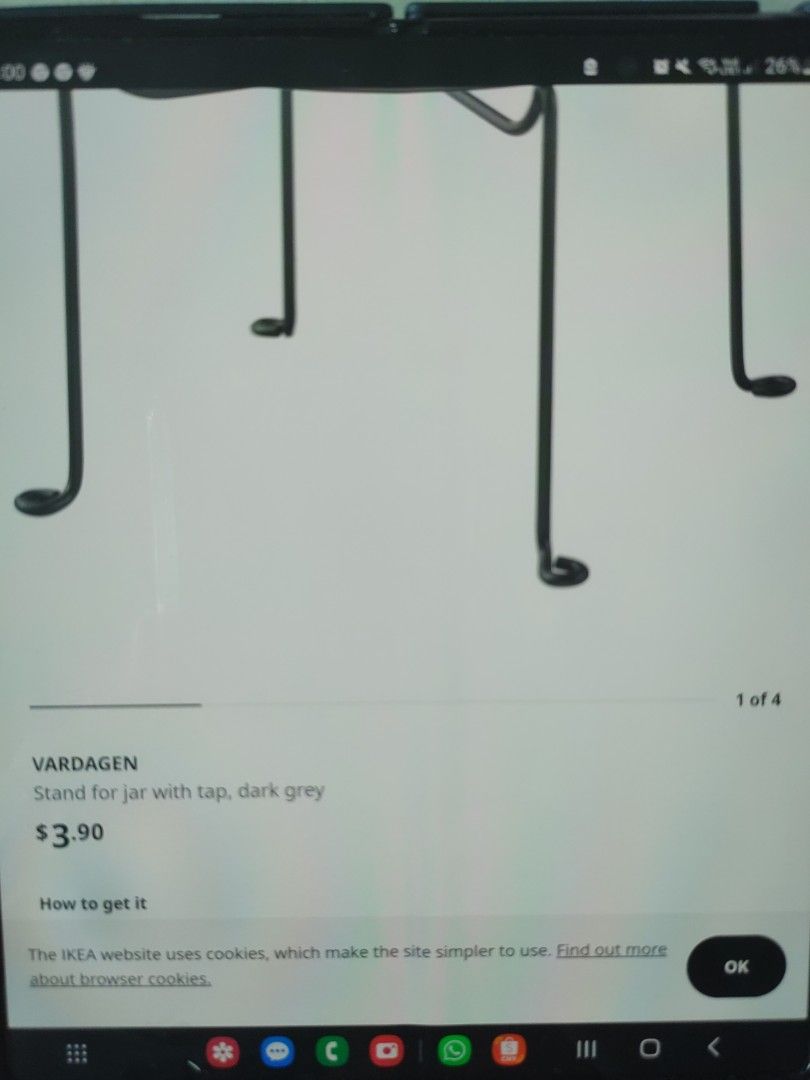 VARDAGEN Stand for jar with tap, dark gray - IKEA
