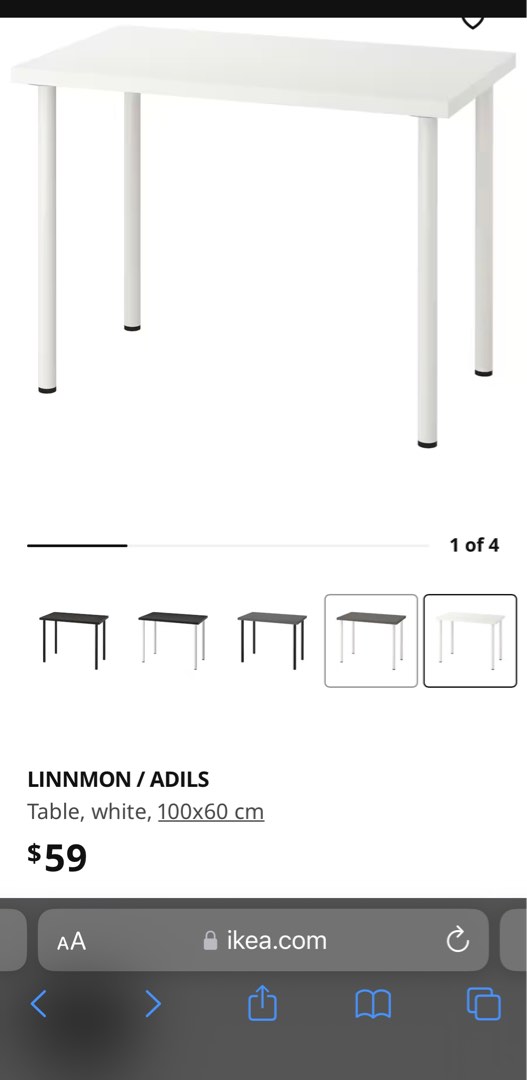 IKEA white desk table LINNMON, Furniture & Home Living, Furniture