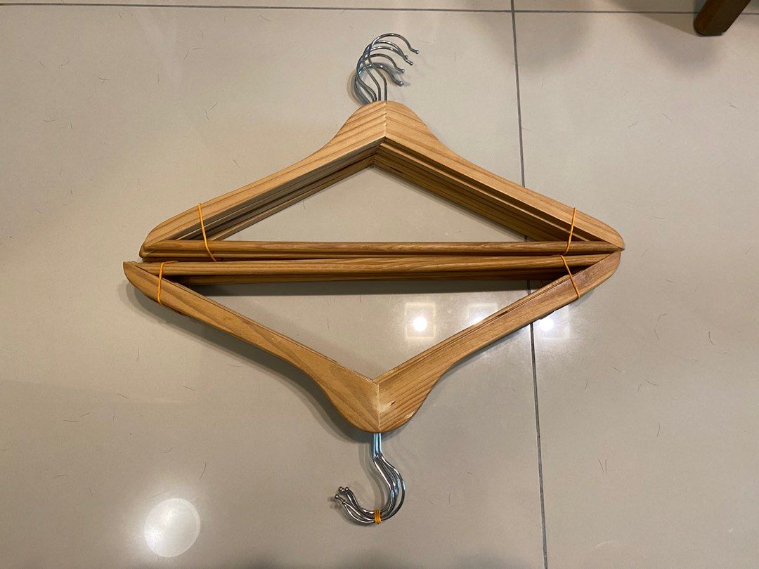 IKEA WOOD HANGERS, Furniture & Home Living, Home Improvement