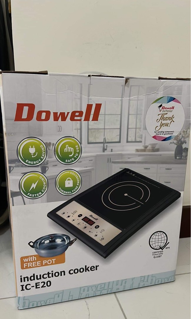 Induction Cooker (Dowell ICE20) with free pan, Furniture & Home Living
