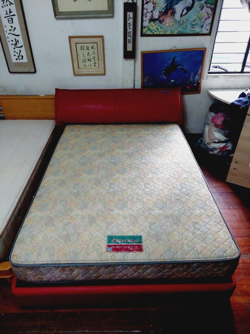 Japan Bed Set -Double Size (Leather Frame), Furniture & Home Living