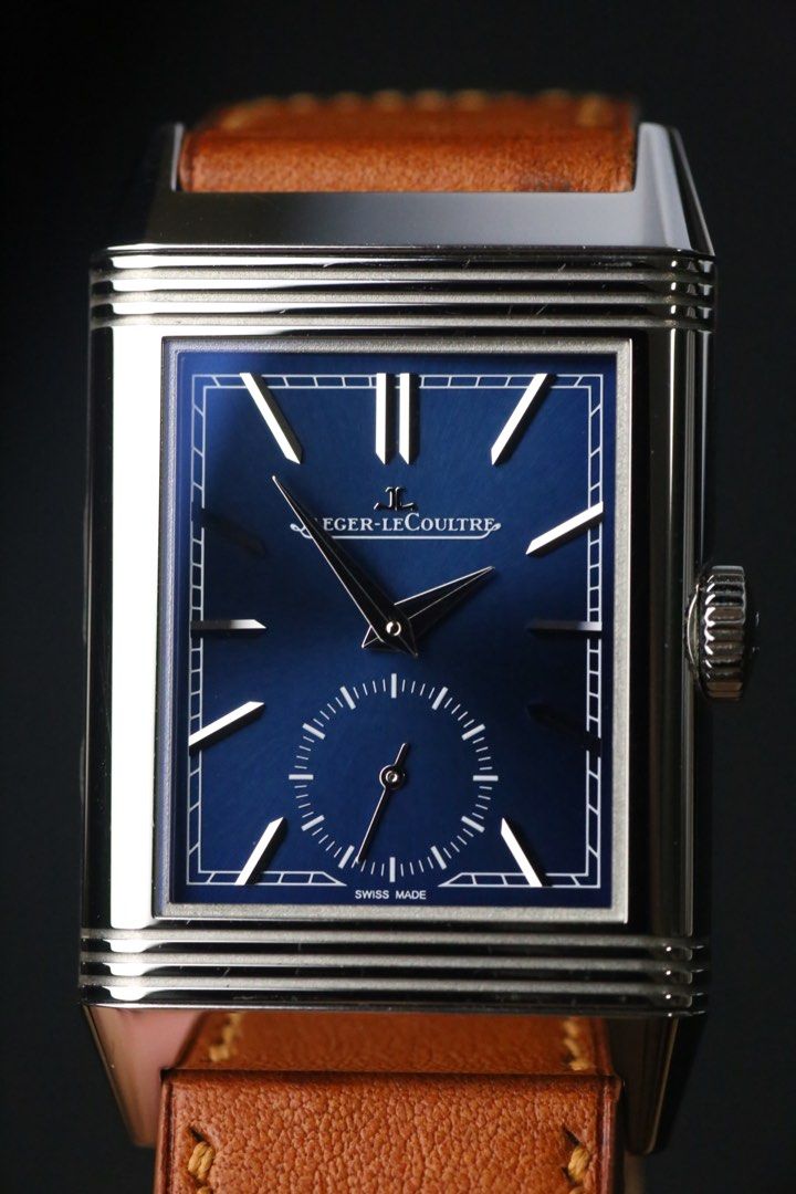 JLC Reverso Blue Dial Ultra Thin Monoface Luxury Watches on