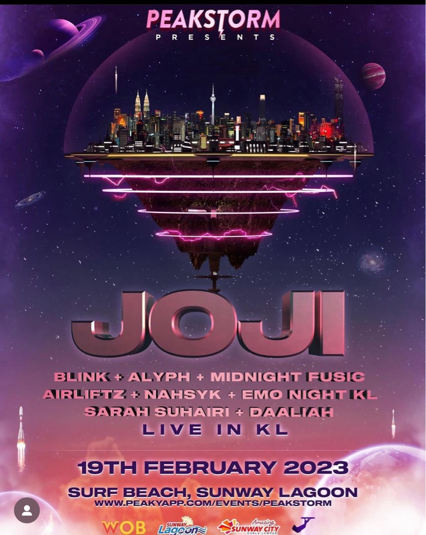 JOJI LIVE IN KL, Tickets & Vouchers, Event Tickets on Carousell