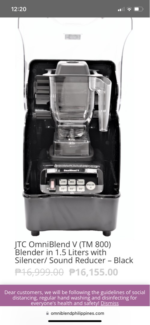 JTC Omniblender TM 800 with silencer for commercial use, TV & Home