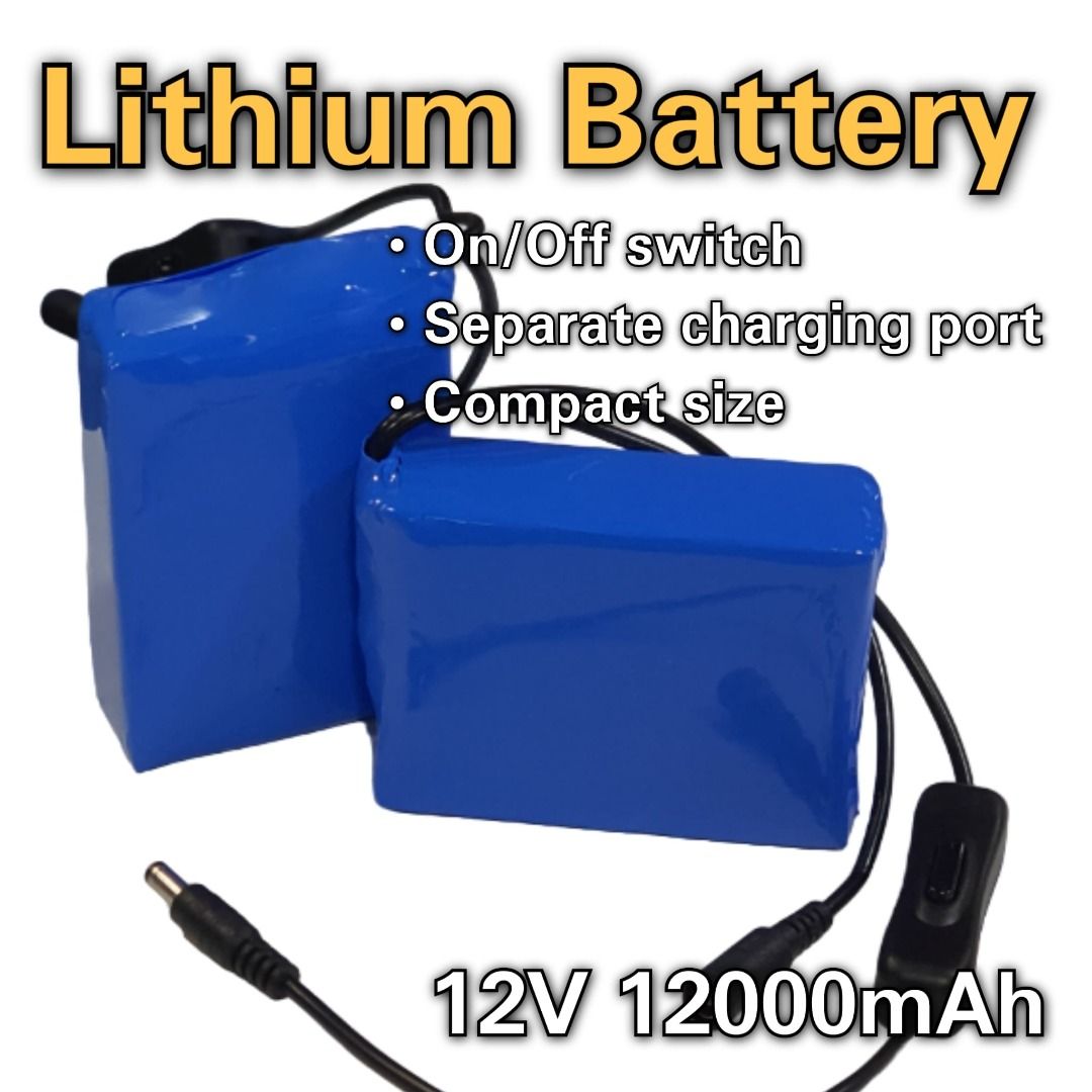 [KiEnergy] 12V 12Ah 12000mAh Lithium Polymer Battery Pack with On/Off