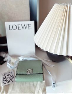 Loewe anagram compact flap wallet in rosemary