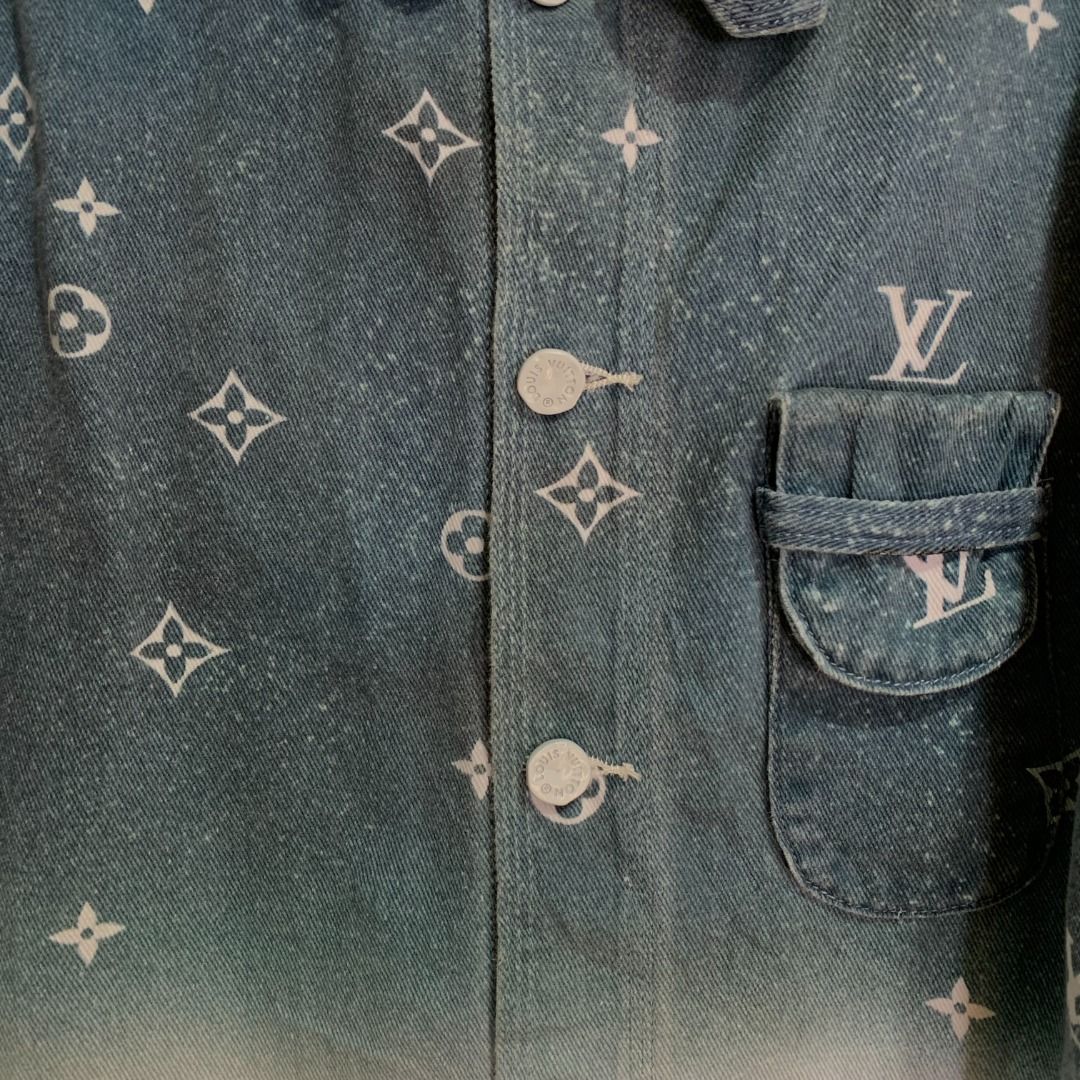 Louis Vuitton 2020 Monogram Spray Denim Jacket - Blue Outerwear