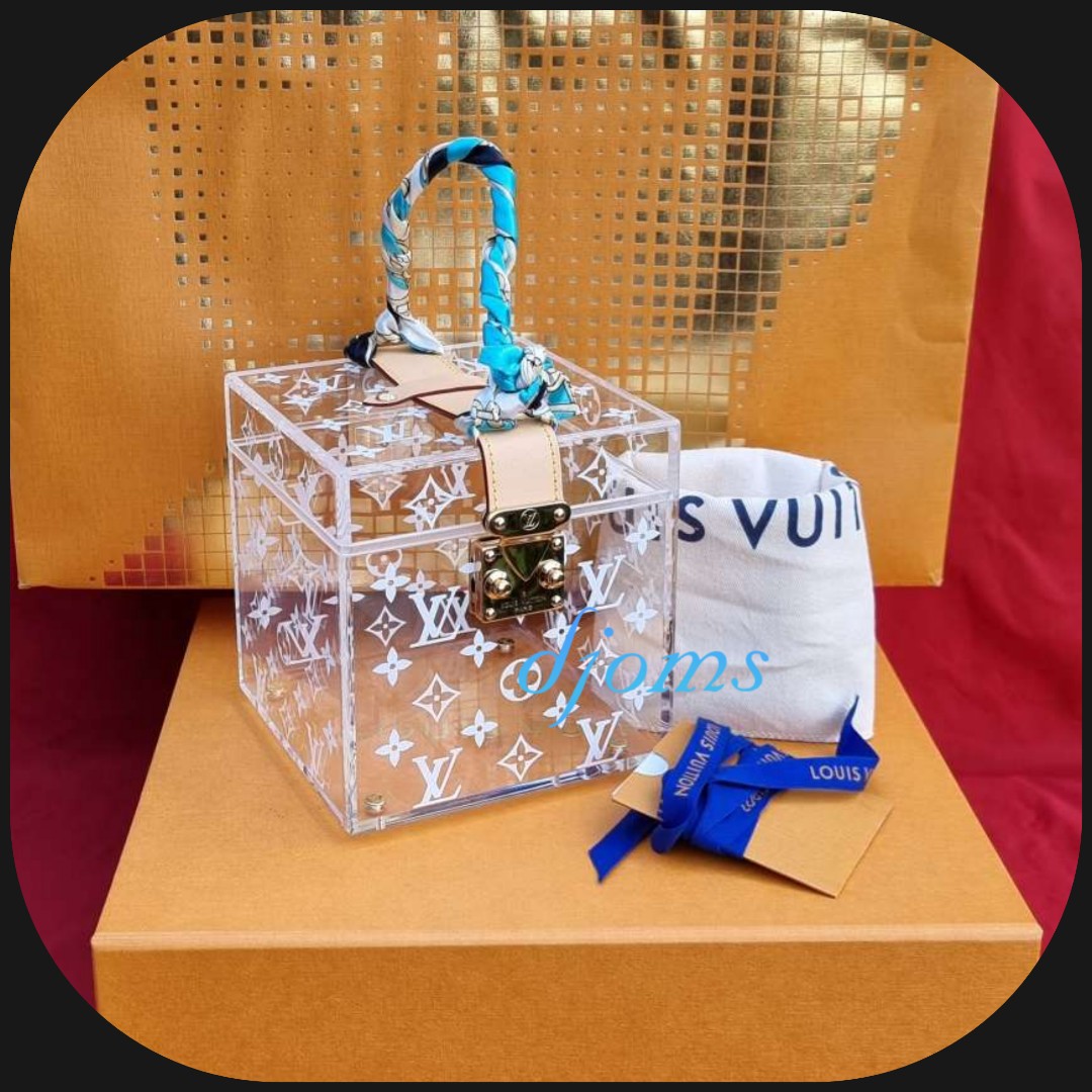 🛑Louis Vuitton Cube Scott Box White Monogram Plexiglass Bag