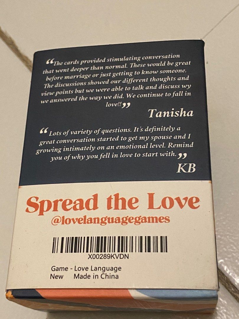 Love Language Card Game, Hobbies & Toys, Toys & Games on Carousell