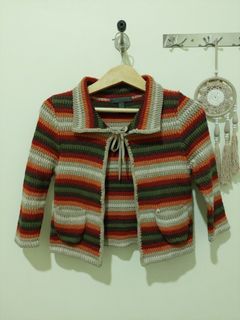 MANGO KNITTED CARDIGAN VINTAGE ACRYLIC COTTON