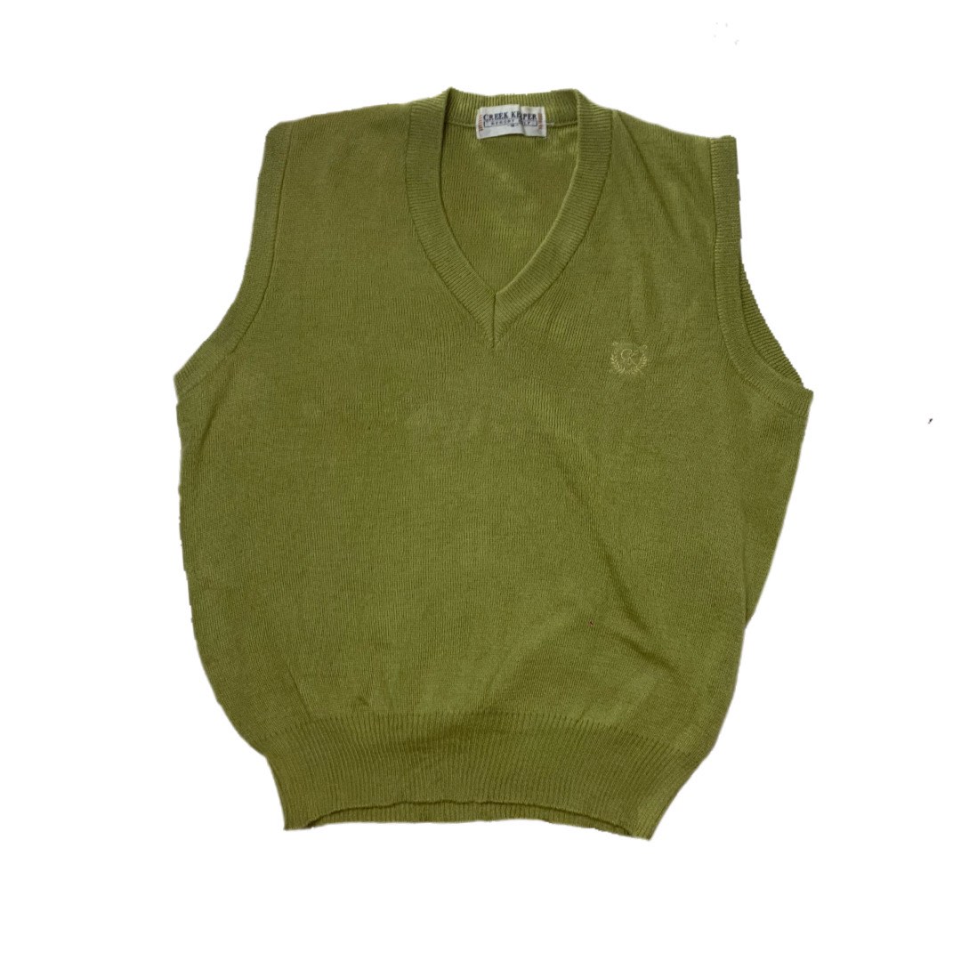 Matcha green oversized vest/rompi rajut hijau matcha academia/preppy