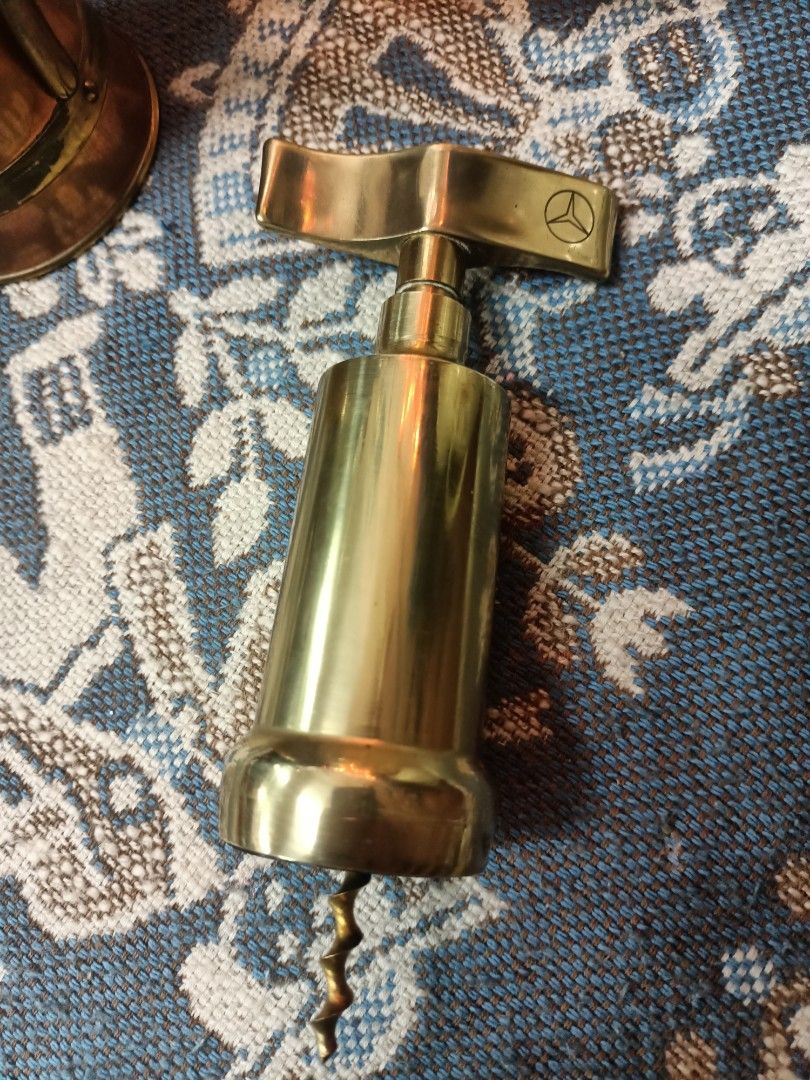 MERCEDES Brass Corkscrew. - Vintage Mechanical Corkscrew heavy, Hobbies &  Toys, Collectibles & Memorabilia, Vintage Collectibles on Carousell