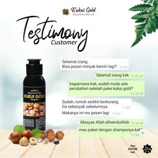 Minyak Kemiri Kukui Gold Perawatan Rambut Rontok Asli Original Melebatkan Rambut dan Bulu Mata