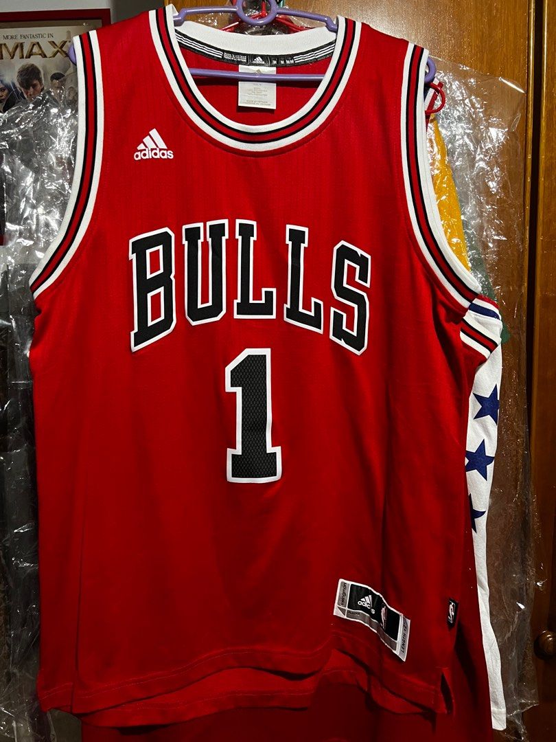 Adidas DERRICK ROSE #1 Chicago Bulls Jersey Black Size Large 44 Authentic
