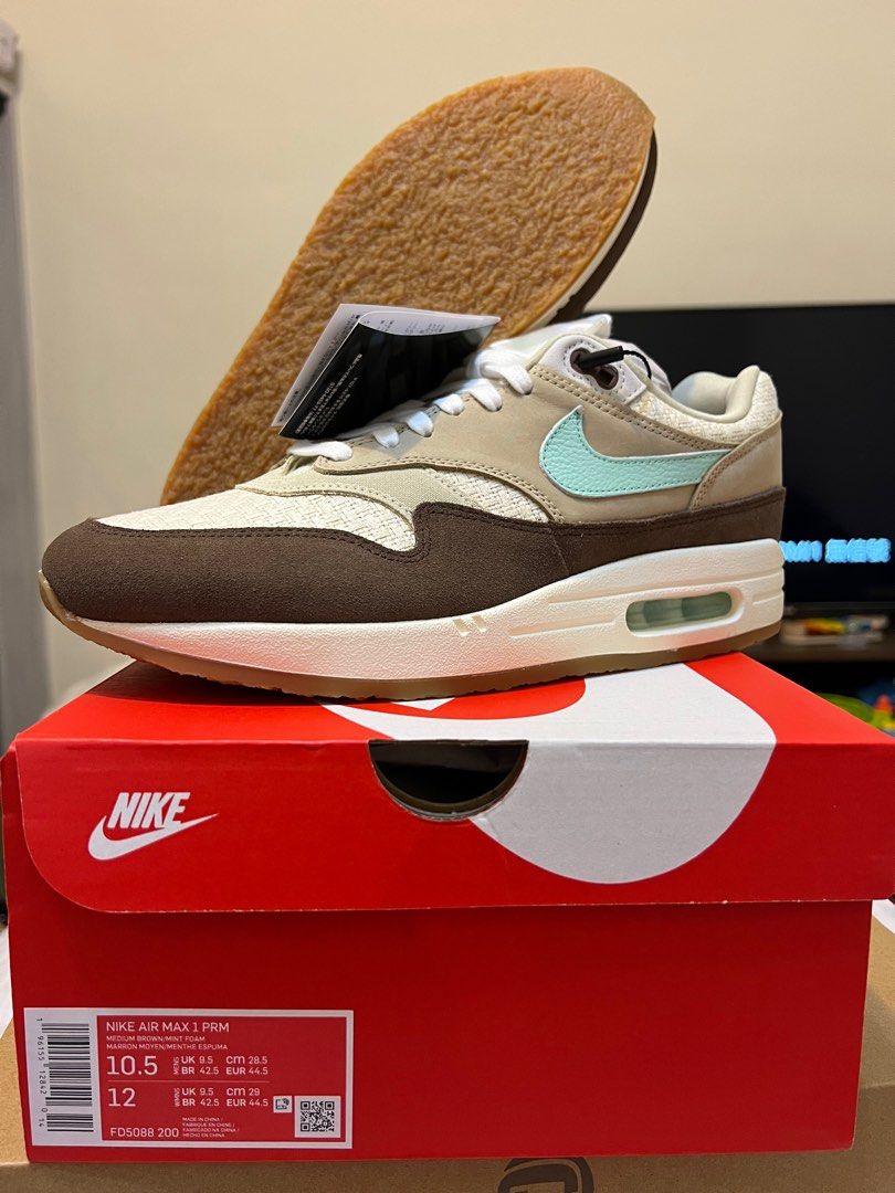 Nike Air Max 1 Premium “Crepe Hemp”, 他的時尚, 鞋, 運動鞋在旋轉拍賣