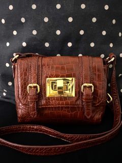 Nine West Original Red Croco Leather Sling Bag