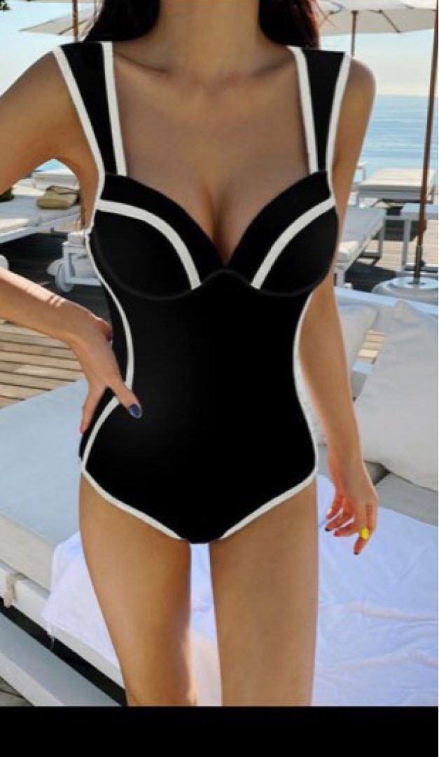 One Piece Black Swimsuit, Women's Fashion, Swimwear, Bikinis