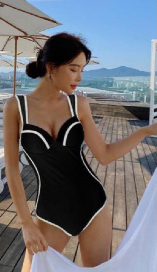 One Piece Black Swimsuit Women s Fashion Swimwear Bikinis