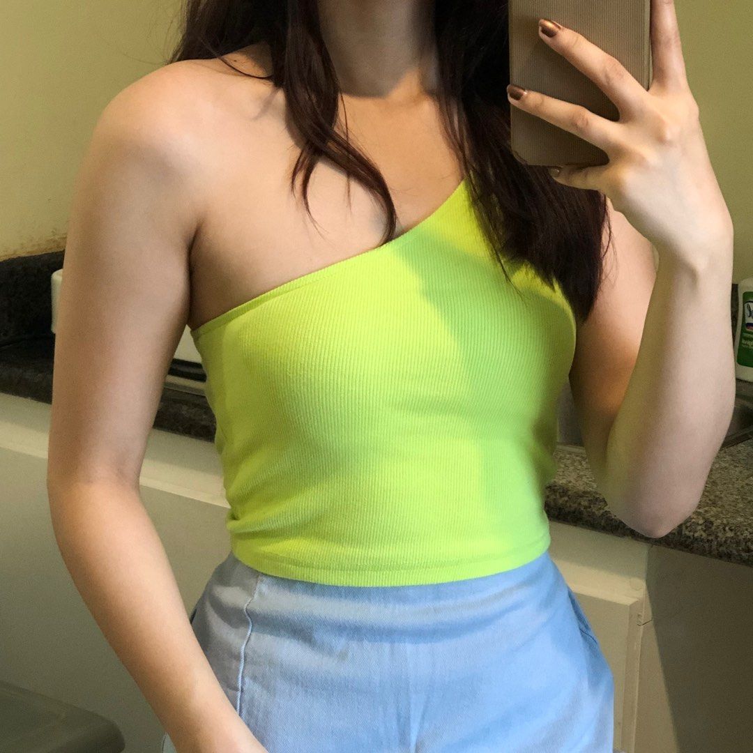 One shoulder neon 2025 top