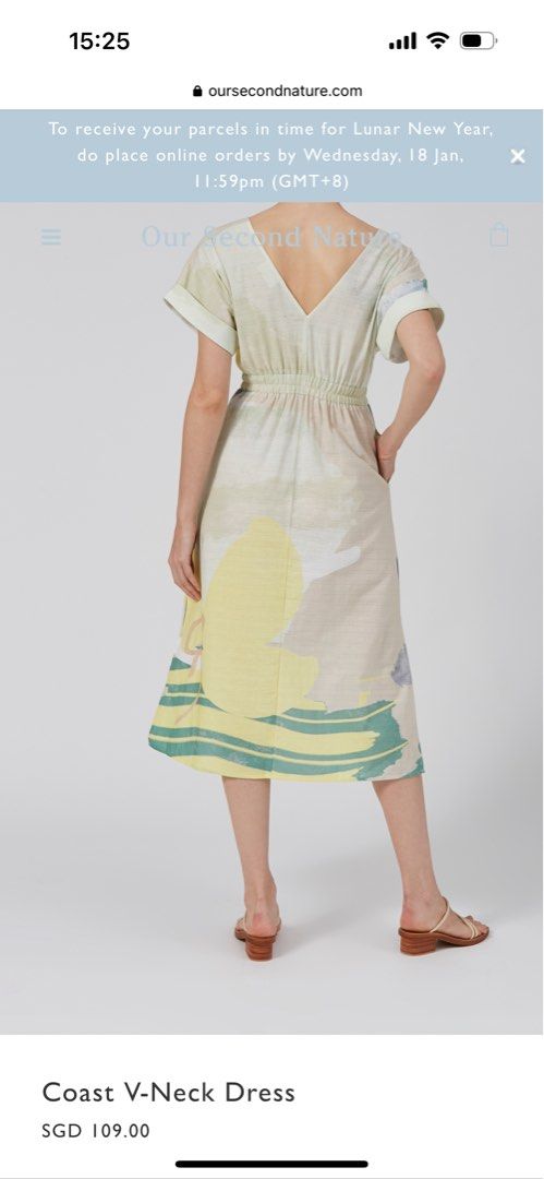 OSN Coast V-Neck Dress in Beige Size S, Women's Fashion, Dresses u0026 Sets,  Dresses on Carousell