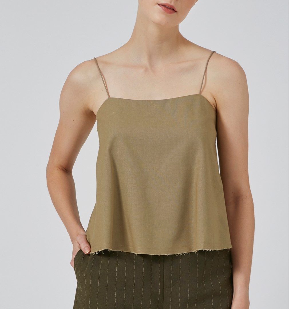 Linen Raw Hem Cami Top - Our Second Nature