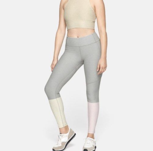 Outdoor Voices 7 8 dipped leggings in pale green and pink Women s