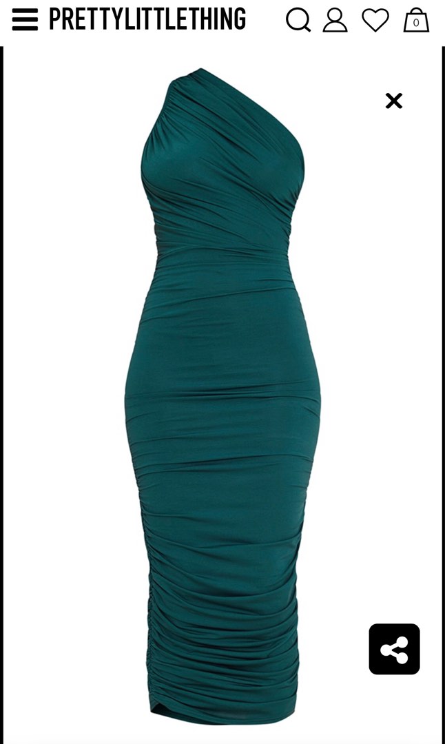 Green Pretty Little Thing Dress Pretty Little Thing Emerald Green MIDI Depop